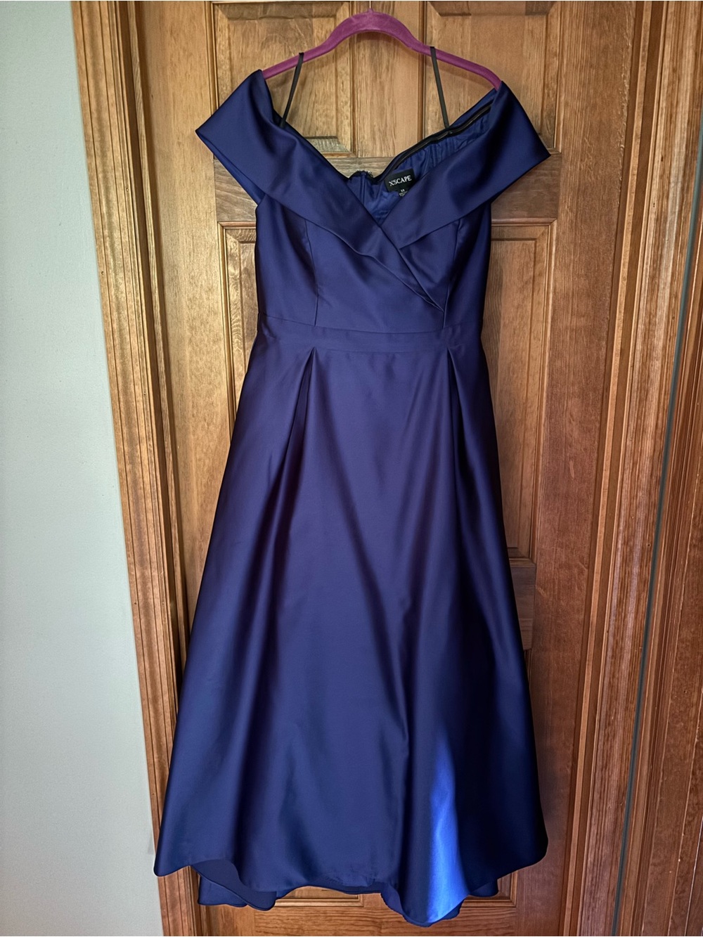 Xscape One-Shoulder Midnight Blue A-Line Dress- Mother of the Bride